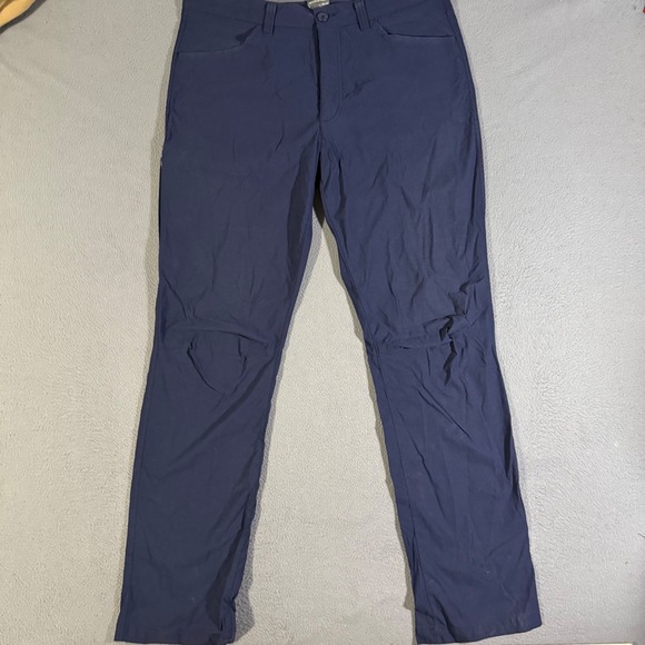 Eddie Bauer Mens Tech Pants 36x34 Blue Lightweight Travel Hiking Casual - Picture 1 of 7